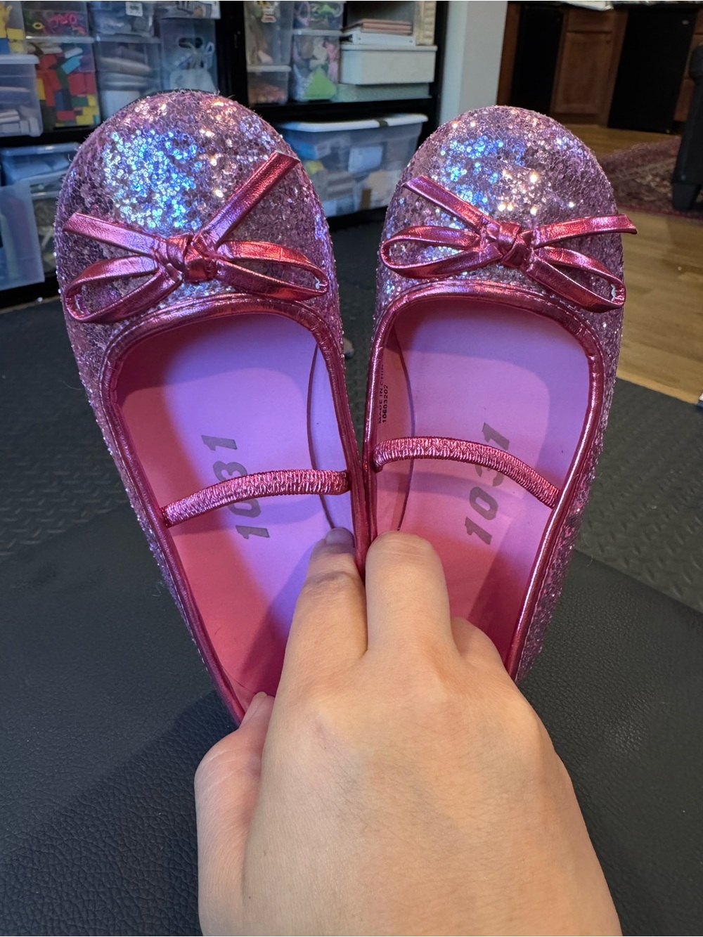 Pink glitter Mary Jane sz 11/12
